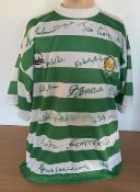 Celtic Lisbon Lions multi signed 25th Anniversary commemorative shirt includes 17, Parkhead