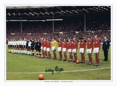 Autographed Nobby Stiles 1966 -16 X 12 Edition : Col, Depicting A Wonderful Image Showing England