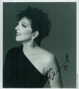 Liza Minnelli signed 10x8 inch black and white photo. Good condition. All autographs come with a