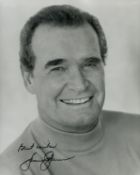 James Garner signed 10x8 inch black and white photo. Good condition. All autographs come with a