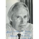 George Martin signed 6x4 inch black and white photo dedicated . Good condition. All autographs