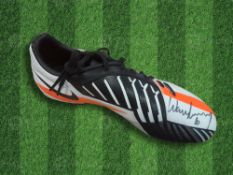 Autographed Wayne Rooney Football Boot : A Modern Nike Football Boot Signed In Black Marker By