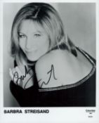 Barbra Streisand signed 10x8 inch black and white promo photo. Good condition. All autographs come