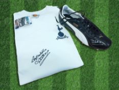 Autographed Dave Mackay 1967 Presentation : A Modern Replica Shirt As Worn By Tottenham In Their 2-1