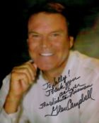 Glen Campbell signed 10x8 inch colour photo. Dedicated. Good condition. All autographs come with a