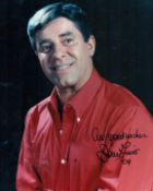 Jerry Lewis signed 10x8 inch colour photo. Good condition. All autographs come with a Certificate of