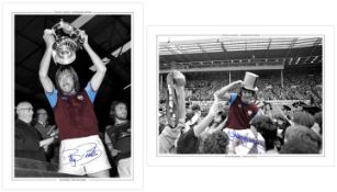 Autographed West Ham United 1975 - 16 X 12 Edition : Colorized, Depicting West Ham United Captain