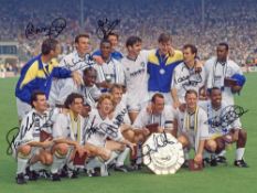 Autographed Leeds United 1992 - 16 X 12 Photo : Col, Depicting A Superb Image Showing Leeds United