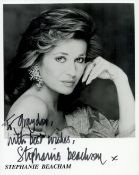 Stephanie Beecham signed 10x8 inch black and white promo photo. Dedicated. Good condition. All