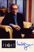 David Frost signed colour Breakfast with Frost promo photo, measures 6x4 inch approx. Good