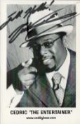 Cedric "The Entertainer" Signed Black and White Photo, Measures 4x6"appx. Good condition. All