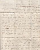 Handwritten Letter from 1817 of Gravesend to Glasgow Milage Mark, Sights Seen and Details on the