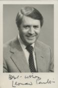Leonard Parkin signed black and white photo was an English television journalist and newsreader