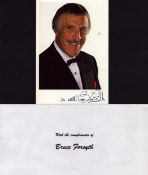 Bruce Forsyth signed 6x4 inch approx. colour photo with compliments slip. Good condition. All
