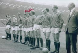 Johnny Giles signed 12x8 Manchester United 1963 FA Cup Final black and white photo. Michael John