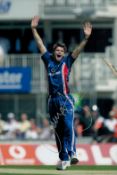 James Anderson signed 12x8 inch colour photo pictured while playing One Day International for