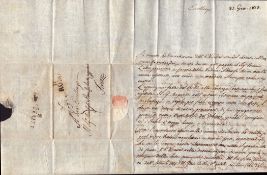 Vintage Italian Handwritten Early Letter from 1813. Rome to Florence. Good condition. All autographs