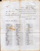 Handwritten Early Letter from 1849 with Suppliers Grocery List. Good condition. All autographs
