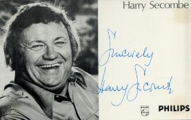 Harry Secombe signed 6x4 inch black and white Philips promo photo. Good condition. All autographs