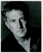 Dustin Hoffman signed 10x8 inch black and white photo. Good condition. All autographs come with a