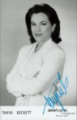 Tanya Beckett Signed Black and White Photo, measures 3x5" appx. Good condition. All autographs