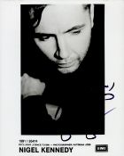 Nigel Kennedy signed 10x8 inch black and white promo photo. Good condition. All autographs come with