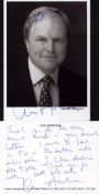 Clive Anderson signed black and white promo photo 7x5 inch approx. and signed compliments card 6x4