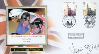 Jamie Staff (Track cycling team sprint) signed Best in the World Beijing Olympic games FDC. Double
