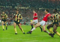 Lee Martin signed 12x8 inch colour photo pictured scoring the winning goal in the FA Cup final for