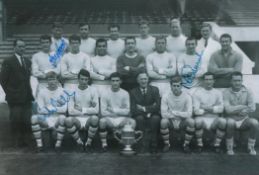 Football Tony Book, Colin Bell and Mike Summerbee signed Manchester City vintage 12x8 black and