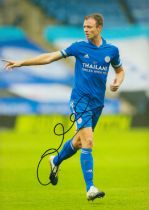 Johnny Evans signed 12x8 inch colour photo pictured in action for Leicester City. Good condition.