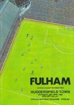 Football Jerry Peyton and one other signed Fulham v Huddersfield Town 26/4/86 vintage programme.