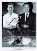 Sir Tom Finney signed 16x12 black and white Preston North End PFA Player of the Year 1954 and