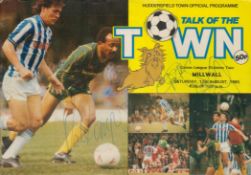 Football Theo Foley, John Fashanu and Terry Curra signed Huddersfield v Millwall 17/8/85 vintage