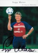German Star Sepp Maier Signed Bayern Munich Colour 6 x 4-inch Promo Card. Good condition. All