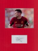 James Milner 16x12 inch overall mounted signature piece includes signed white card and unsigned
