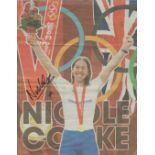 Sport. Olympian Nicole Cooke MBE Signed 13.5 x 10inch colour magazine page. Signed in black ink.