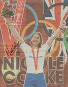 Sport. Olympian Nicole Cooke MBE Signed 13.5 x 10inch colour magazine page. Signed in black ink.