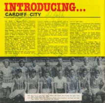 Football Huddersfield v Cardiff City 24/11/84 vintage programme signed by Cardiff players. Good