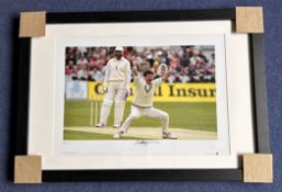 Richard Hadlee signed 33x23 inch framed and mounted big blue tube print picturing the legendary