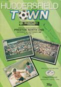 Football Tom Finney signed Huddersfield Town v Preston North End vintage programme Barclays Division