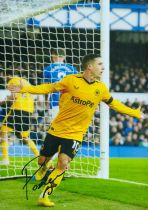 Daniel Podence signed 12x8 inch colour photo pictured during his time with Wolves in England. Good