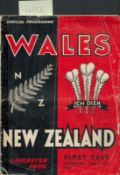 Rugby Union rare vintage programme New Zealand v Wales First Test Lancaster park Saturday 31st May