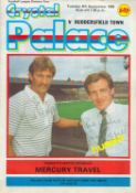 Football Steve Coppell and Jim Cannon signed Crystal Palace v Huddersfield Town 9/9/86 vintage