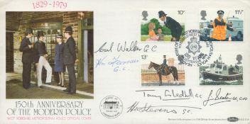 Multiple George Cross winners 1979 Police FDC signed by five George Cross winners, Carl Walker GC,