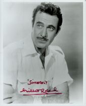 Gilbert Roland signed 10x8 inch black and white photo. Good condition. All autographs come with a
