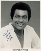 Charley Pride signed 10x8inch black and white photo. Good condition. All autographs come with a