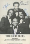 The Drifters signed 6x4inch black and white photo. Signed by 4. Good condition. All autographs