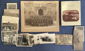 WW1 onwards A collection of 43 vintage postcards and black and white photographs from the First