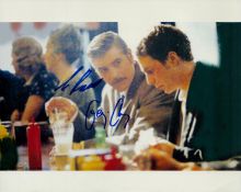 George Clooney and Sam Rockwell signed 10x8inch colour photo. Good condition. All autographs come